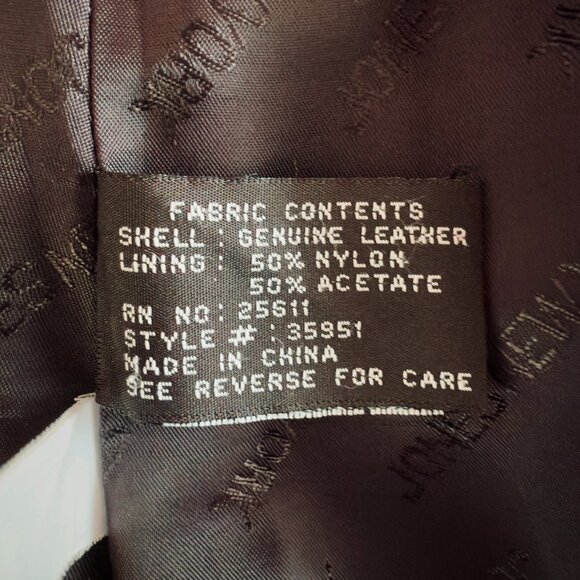 EUC Designer Genuine Leather Jones New York Brown Zip Front Jacket Small - Picture 5 of 6